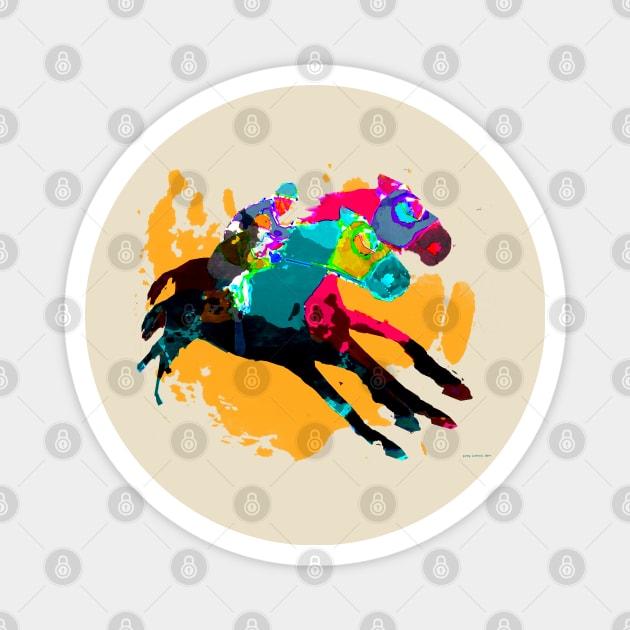 Horse Racing Magnet by Ginny Luttrell